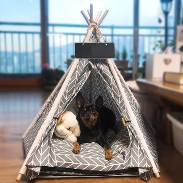 White Canvas Dog House